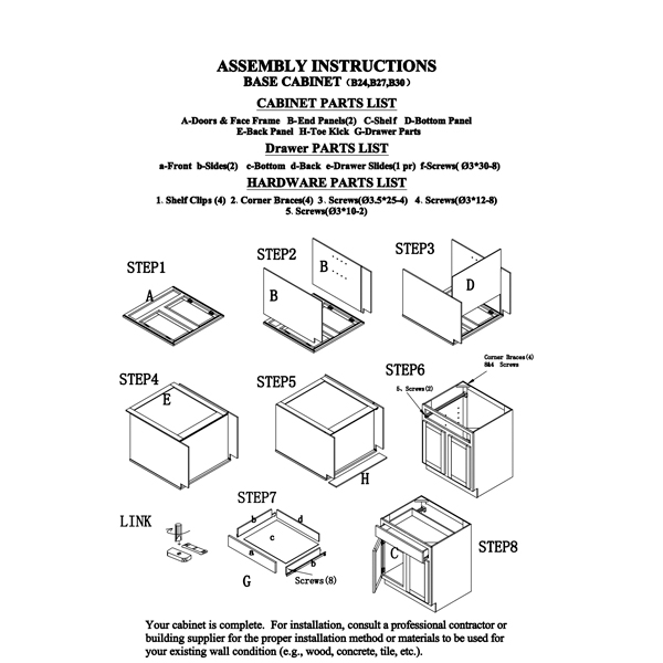 Ghi Base Cabinet Instructions Heeby S