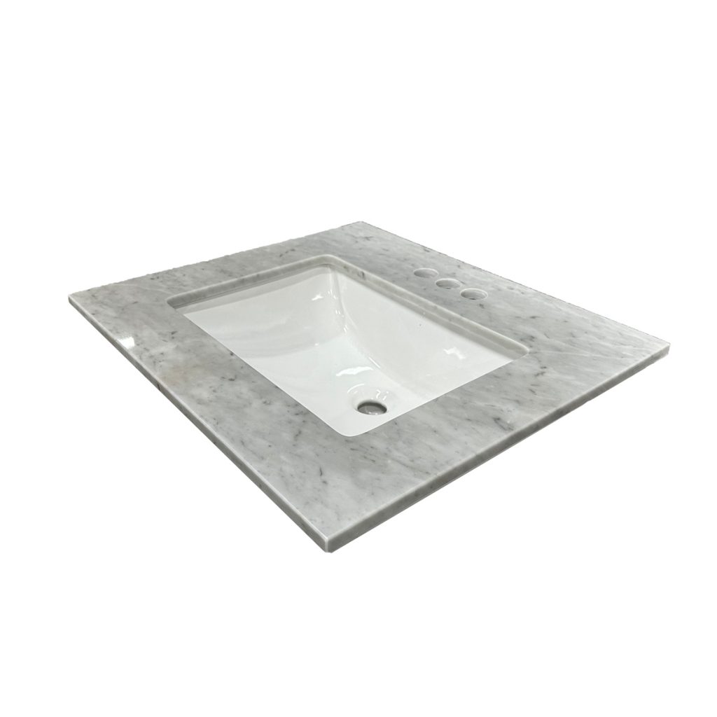 31" x 22" Cara White Marble Vanity Top Heeby's Surplus Inc.