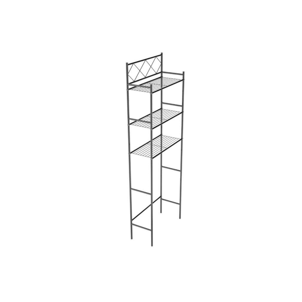 3 Shelf OvertheToilet Space Saver Black Heeby's Surplus Inc.
