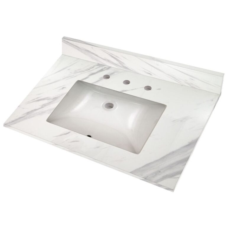 37" x 22" Calacatta Lumas Engineered Marble Vanity Top Heeby's